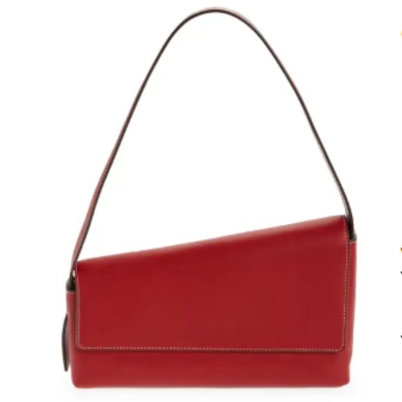 STAUD Wally Suede Shoulder Bag | Nordstrom Acute Shoulder Bag STAUD - NEW - RED